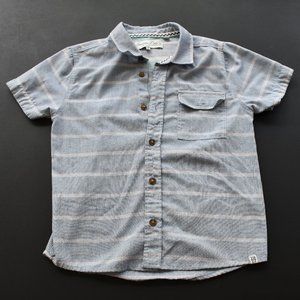 Sovereign Code Kids Button Up Short Sleeve Shirt Blue Stripe